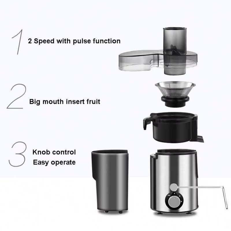 In Stock Automatic Mechanical Fruit Centrifugal Juice Maker Smoothie Home Appliances Blender Juicer Machine